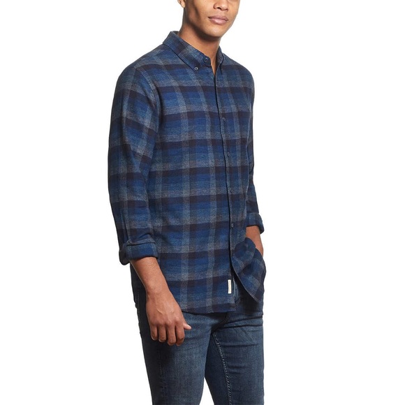 Weatherproof Vintage Mens Flannel Shirt in True Blue Mens Size XL Long Sleeve - Picture 1 of 8